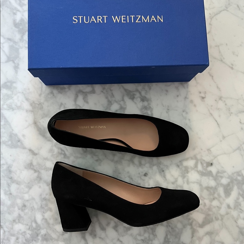 Stuart Weitzman- Marymid Black Suede - Size 8
